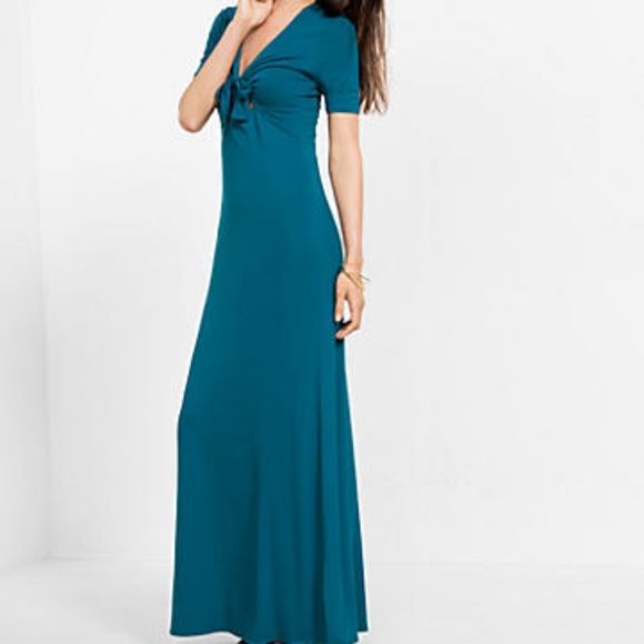 Epress Dresses & Skirts - Express- Turquoise Summer Front Tie Dress NWT